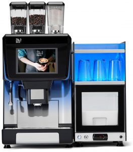 CD5 coffee machine with milk fridge and integrated cup warmer